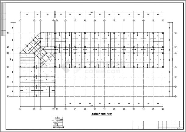 宁波市某工厂4600平米5层框架结构办公楼全套结构设计CAD图纸-图一