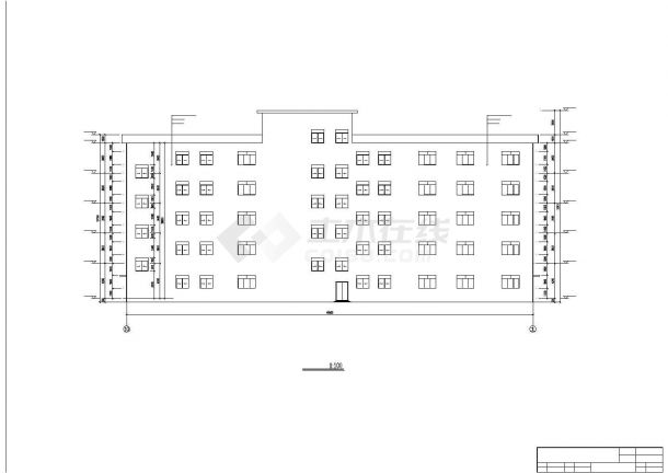 衢州市某单位公司5300平米6层钢框架结构办公楼建筑设计CAD图纸-图二