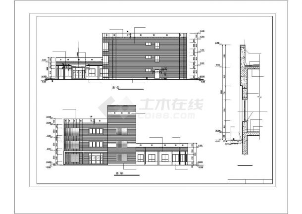 台州某社区幼儿园2250平米3层框架教学楼建筑设计CAD图纸-图一