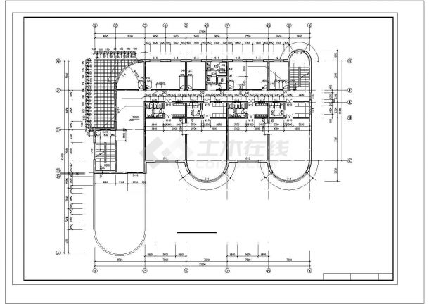 台州某社区幼儿园2250平米3层框架教学楼建筑设计CAD图纸-图二