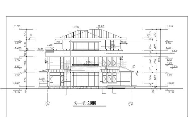 某小型经典别墅的建筑CAD详图-图一