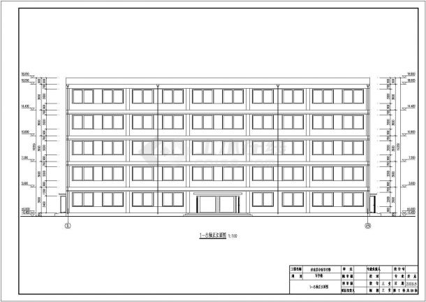 济南某商业街3千平米五层框架结构商业写字楼建筑+结构设计CAD图纸-图一