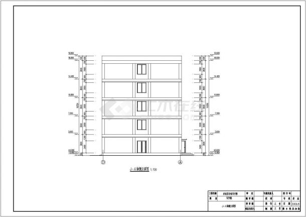 济南某商业街3千平米五层框架结构商业写字楼建筑+结构设计CAD图纸-图二