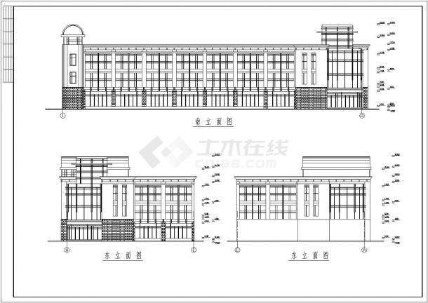 宁波市某工厂2600平米3层框架结构职工餐厅建筑+结构设计CAD图纸-图一