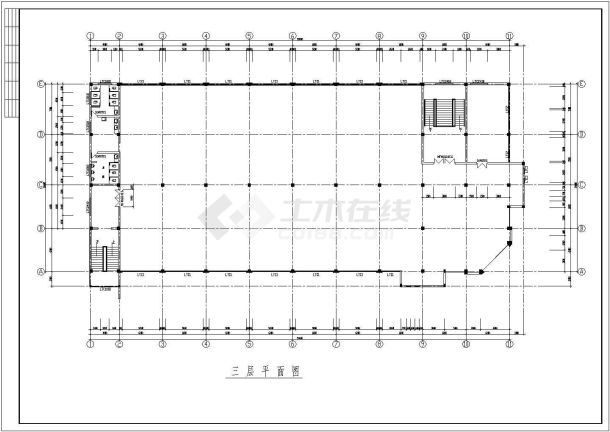 宁波市某工厂2600平米3层框架结构职工餐厅建筑+结构设计CAD图纸-图二