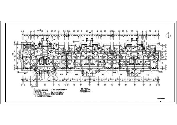 达州市某小区3500平米6层框混结构住宅楼平立剖面设计CAD图纸-图二