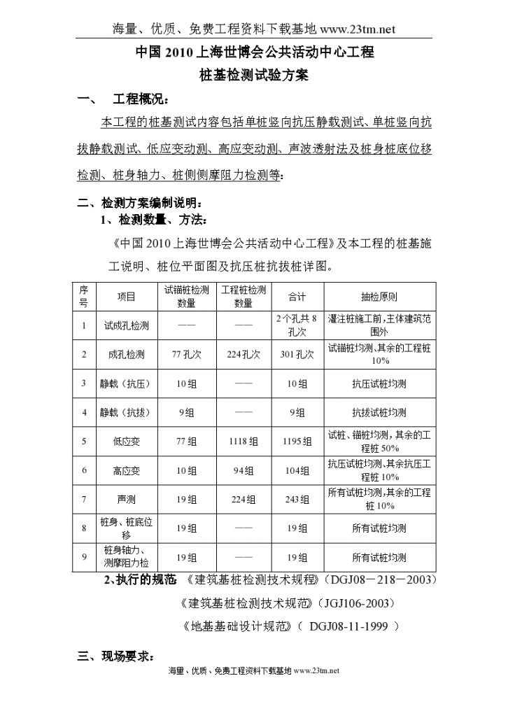 中国2010上海世博会公共活动中心工程桩基检测试验(静载)方案/-图二
