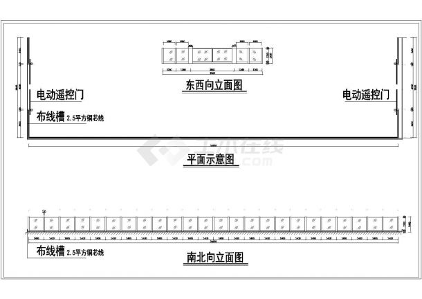 变压室电动遥控移门隔断生产图-图二