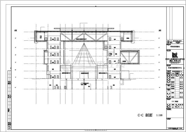 某地下一层地上五层框架剪力墙结构旅游服务中心设计cad全套建筑施工图（含设计说明，含结构设计，含给排水设计，含暖通设计，含电气设计）-图一