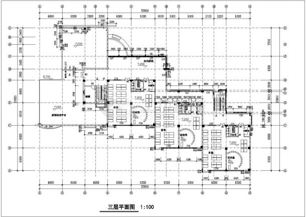 三层框架3034.8平米幼儿园建筑设计施工图-图二