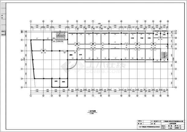 东阳市某实业公司4800平米6层框架结构办公楼建筑设计CAD图纸-图一