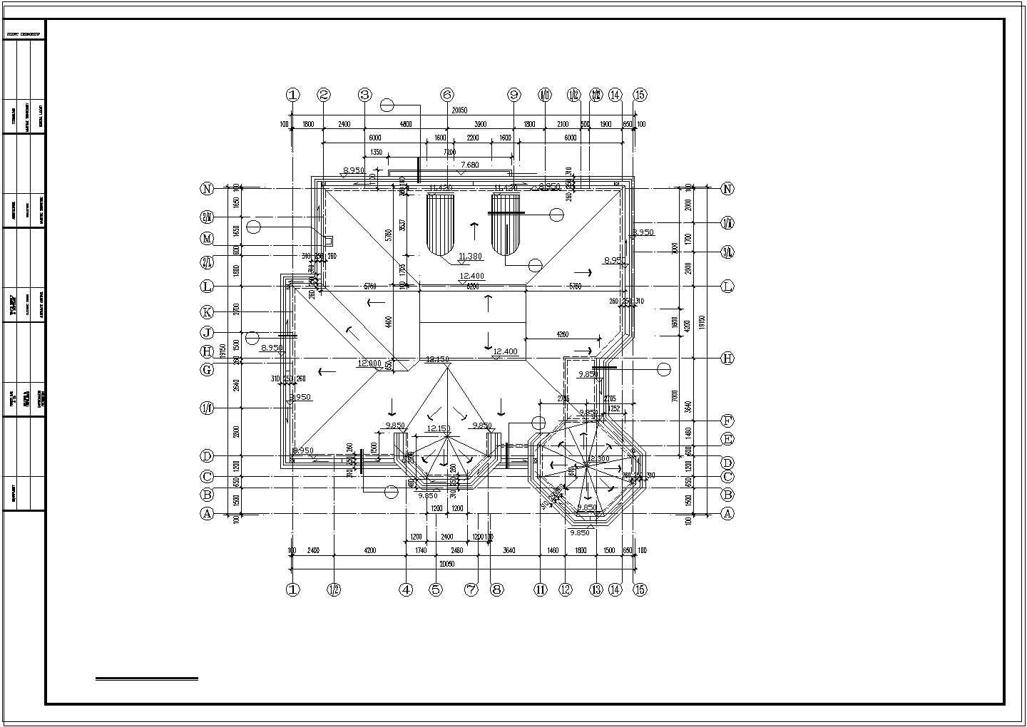 上海某豪华别墅建筑设计CAD施工图