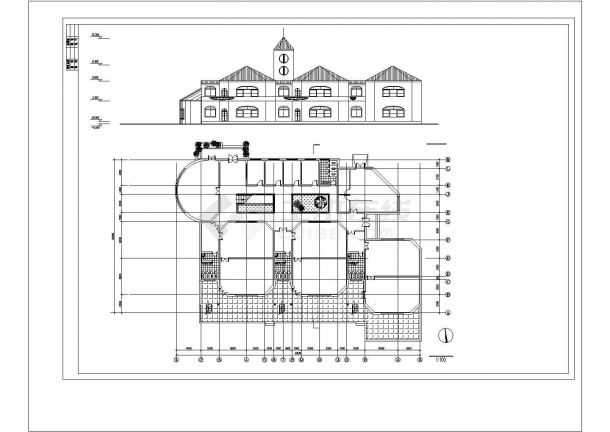 长40米 宽26米二层幼儿园建筑设计图（无屋顶平面）-图二