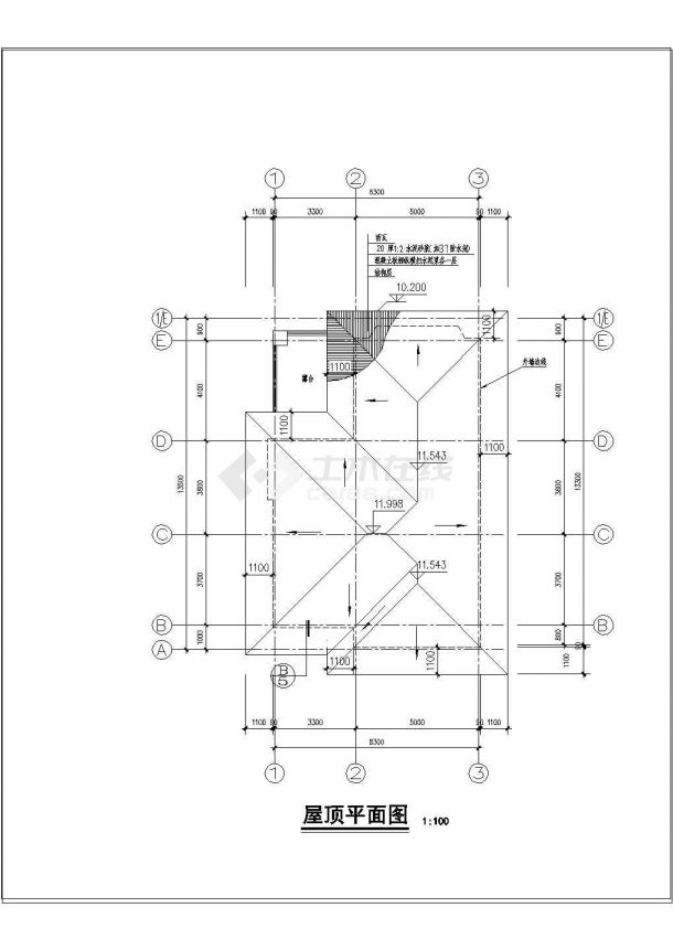 水岸豪宝石A型别墅建筑设计CAD施工图纸-图一