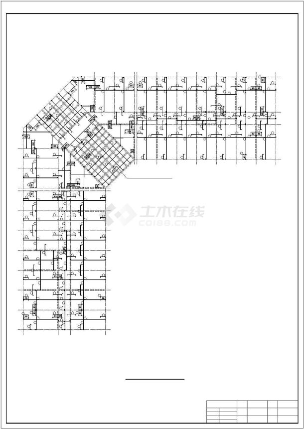 武汉某沿街8千平米左右六层框架商务旅馆结构设计CAD图纸-图二