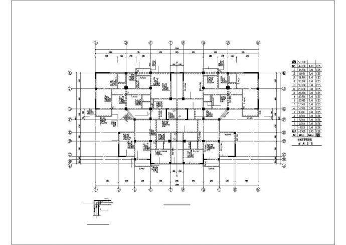 乌鲁木齐某小区8千平米17层框剪住宅楼全套结构设计CAD图纸_图1