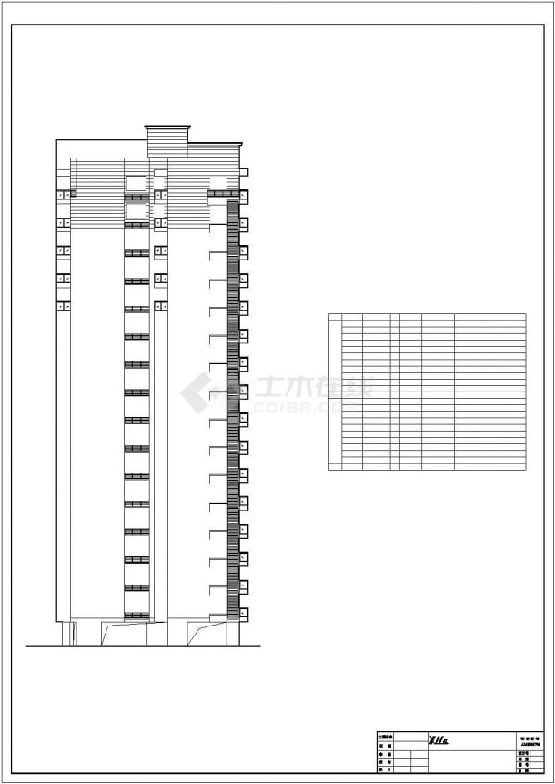 某小区7600平米16+1层框剪结构住宅楼全套建筑设计CAD图纸-图二
