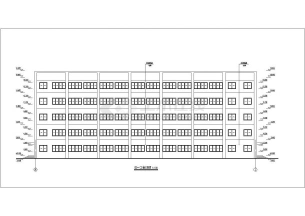 成都市某工厂4300平米五层框架结构办公楼建筑设计CAD图纸-图一