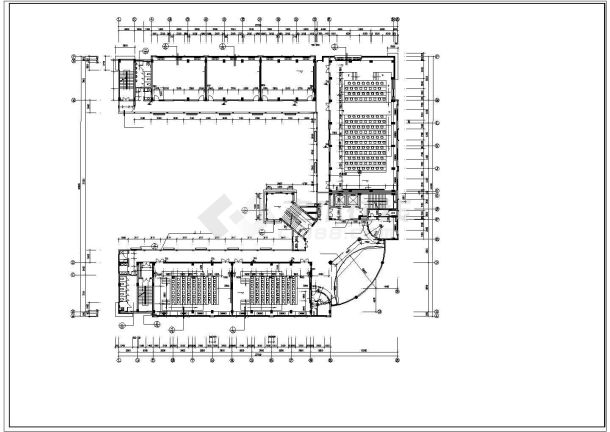 哈尔滨某重点大学10层U型大学教学科技大楼建筑设计CAD图纸-图一