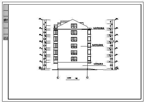 某五层加小棚层框架结构住宅楼全套施工cad图(含计算书，毕业设计)-图二