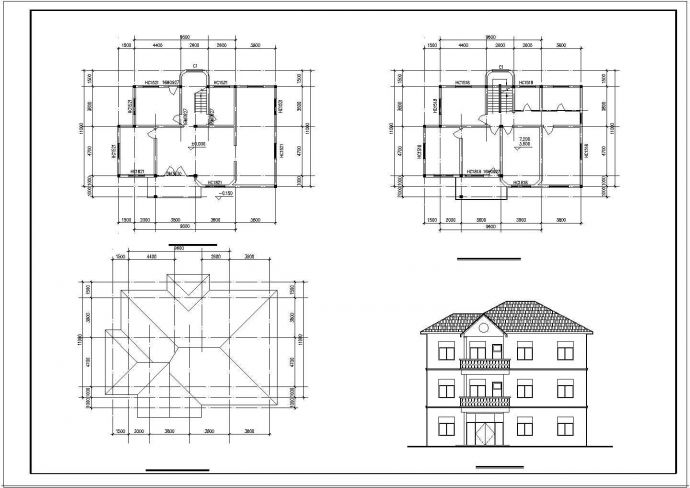 水乡小别墅建筑结构设计CAD施工图_图1