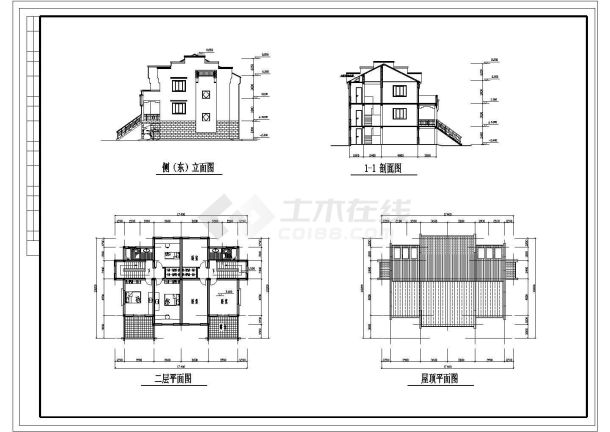 农村小康住宅方案建筑图带效果图-图二