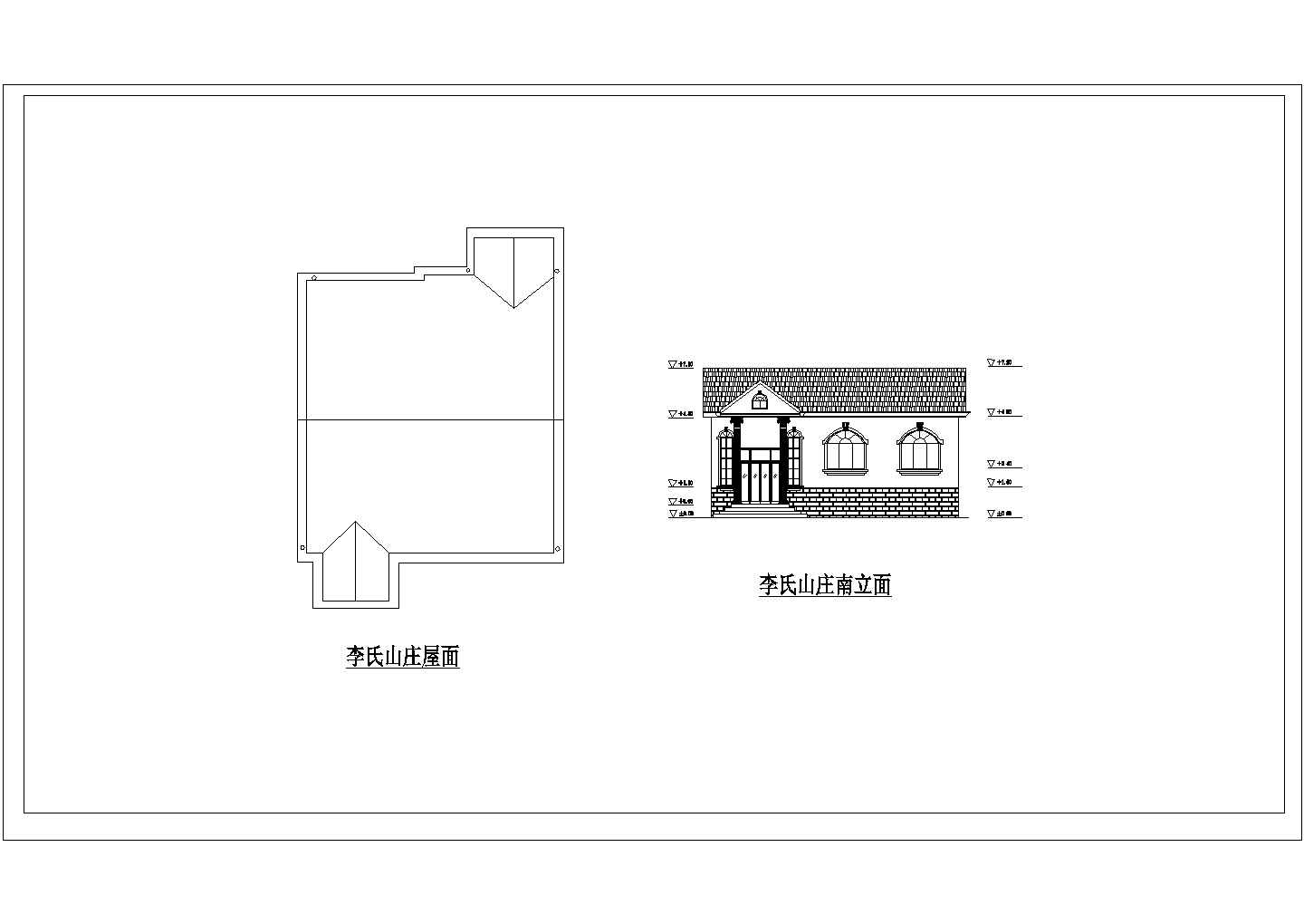 农家小型住宅设计建筑(cad)图