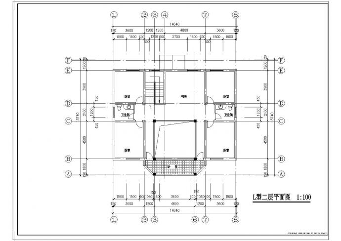 创业农庄L型别墅建筑CAD图纸_图1