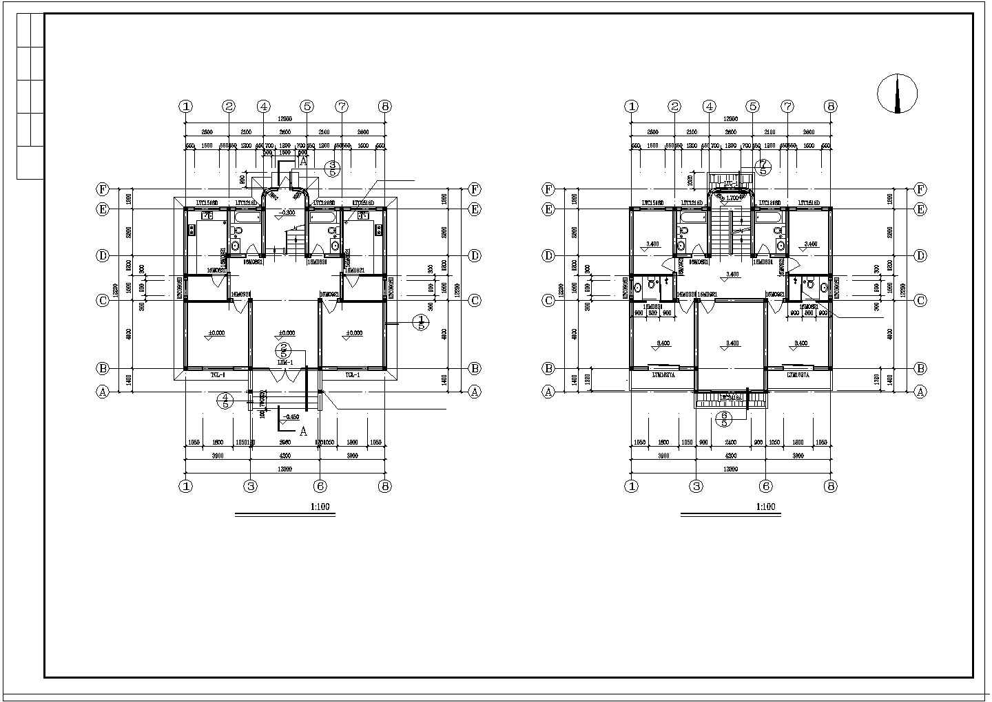农村别墅建筑剖面CAD参考图