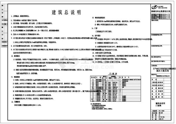 福建某公司单层门式钢架及局部混合结构体系细木工板车间设计cad详细建筑施工图（含设计说明）-图一