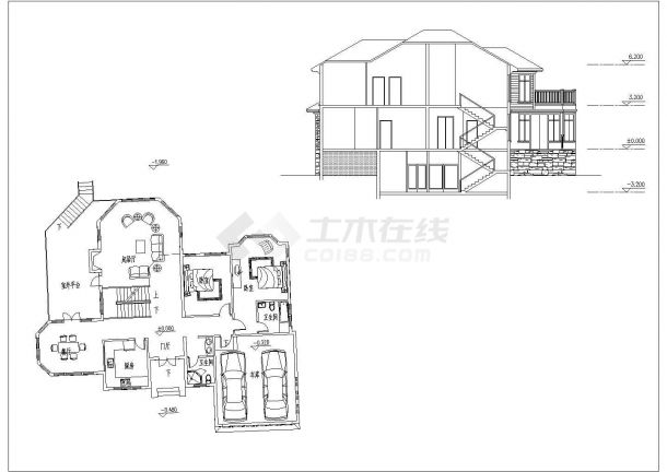 建筑设计-别墅基础框架方案项目工程详图带效果图-图二