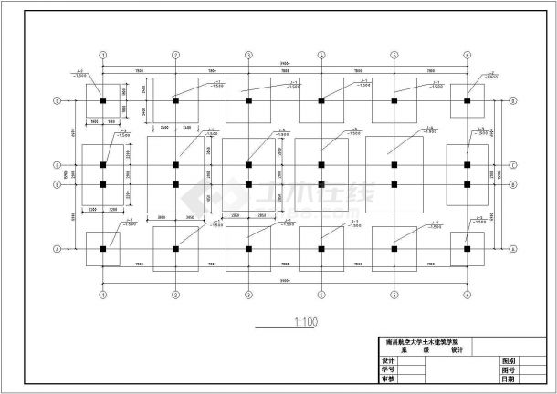 唐山六层一字框架楼CAD电气设计完整图-图二