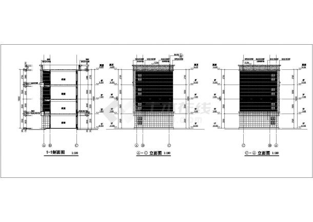 济南某中学1900平米4层框架结构教学楼全套建筑CAD设计图纸-图二