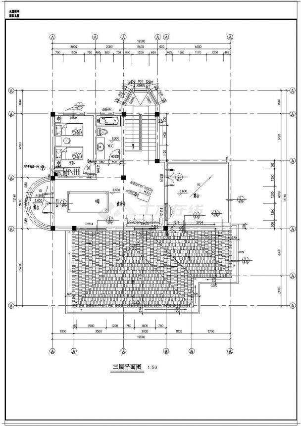 带地下室的小型别墅建施设计CAD图-图一