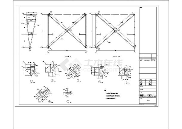 某35米结构式门式钢结构建筑设计全套CAD施工图-图二