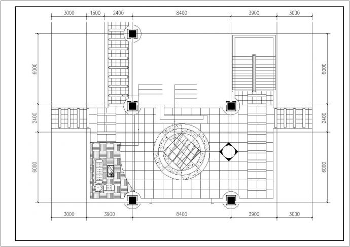 办公楼设计_某办公楼门厅装修设计CAD图纸_图1