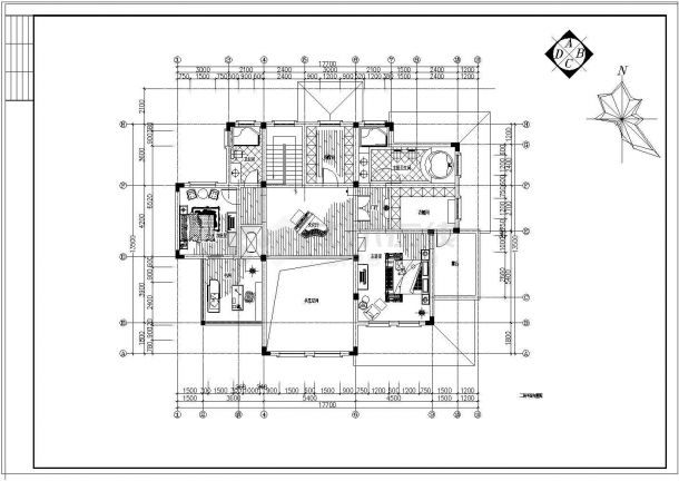 整套欧式别墅设计装修设计图纸（含设计说明）-图二