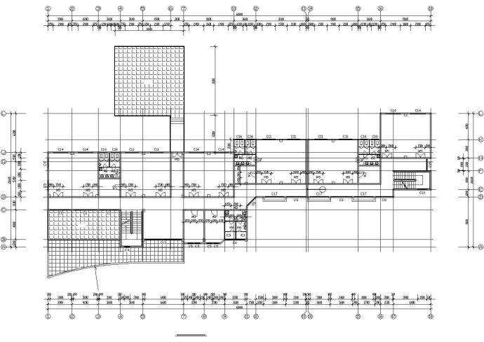 某城市三层幼儿园CAD平面布置参考图_图1