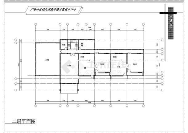 某地幼儿园方案建筑cad图含效果图-图二