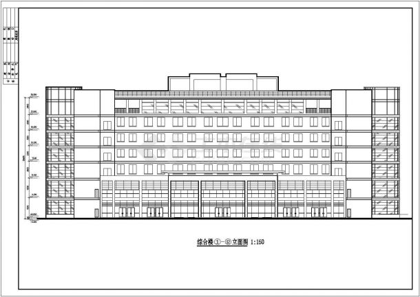 办公楼设计_成都市某公司7层扇形结构办公楼建筑设计CAD图纸-图一
