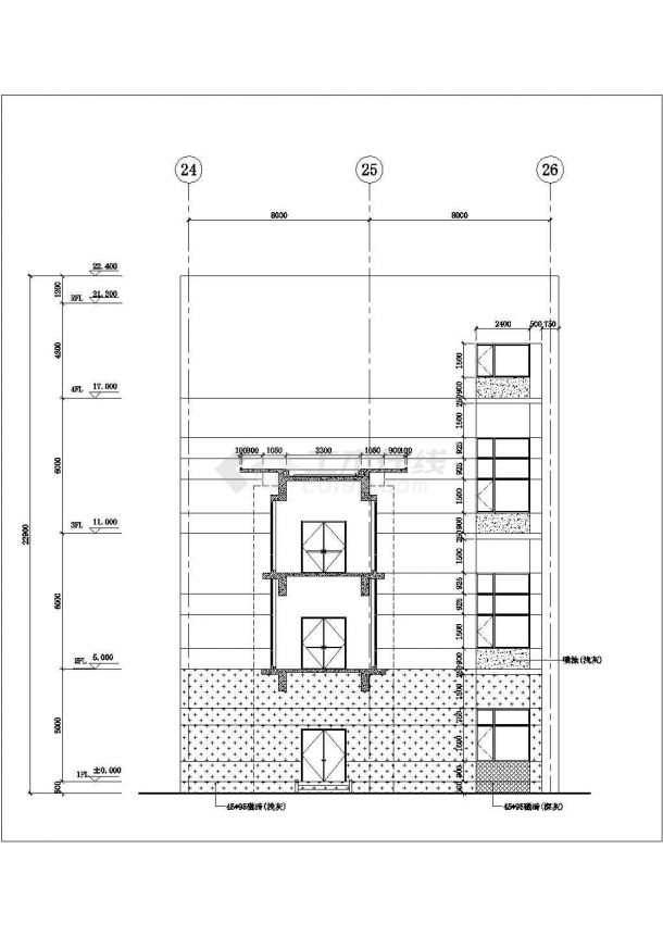 厂房设计_天津市某五金厂3层厂房全套建筑设计CAD图纸-图一