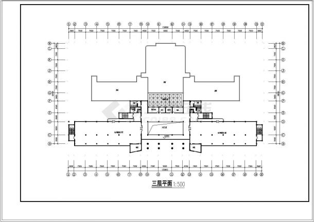 某大学图书馆设计cad方案图-图二