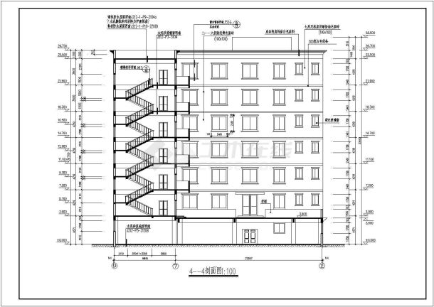 某高层框架结构宾馆设计cad全套建施图纸-图二