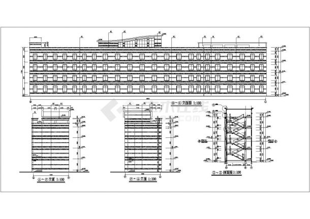 某教学楼设计建筑cad施工图纸-图一