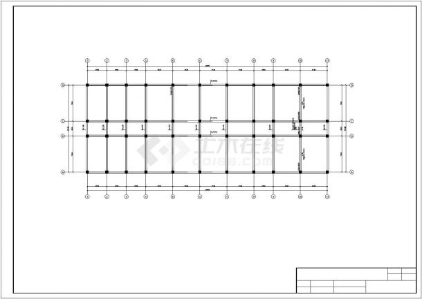 北京某大学附属中学4千平米5层框架教学楼结构设计CAD图纸-图一