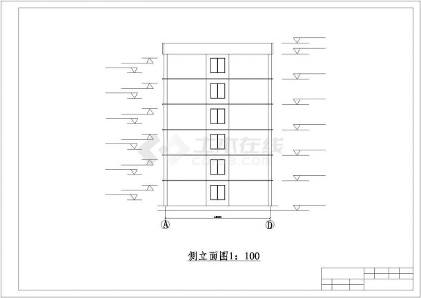 广安市某工厂3100平米6层钢混框架结构办公楼建筑设计CAD图纸-图二