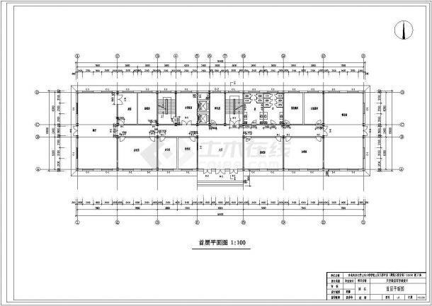常州某市政单位1万平米11+1层框架结构办公楼平立剖面设计CAD图纸-图一