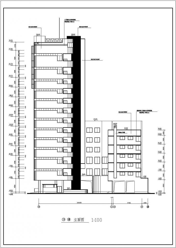 某多层框架结构民航宾馆设计cad全套建施图纸（ 含设计说明）_图1