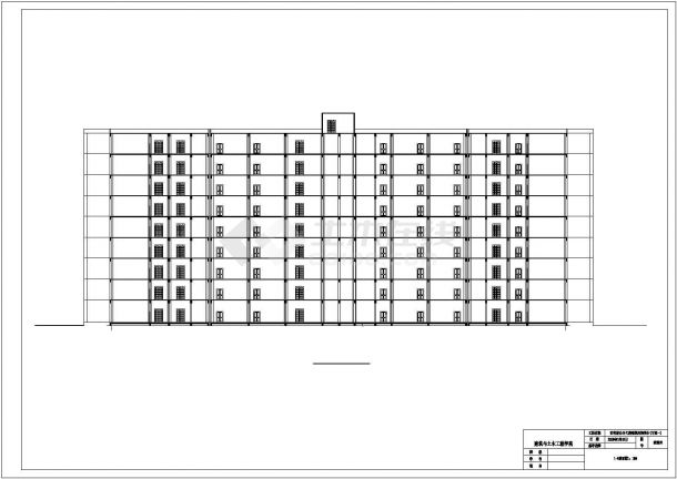 成都市某市政单位1.3万平米9层框架结构办公楼平立剖面设计CAD图纸-图二
