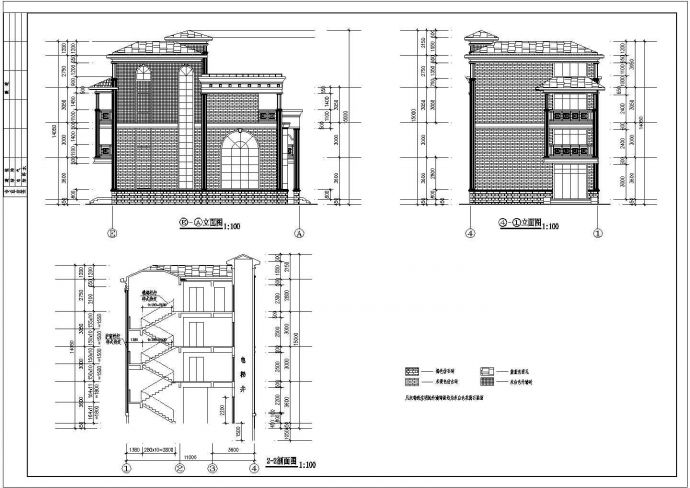 某区域四层独栋别墅建筑CAD参考图_图1